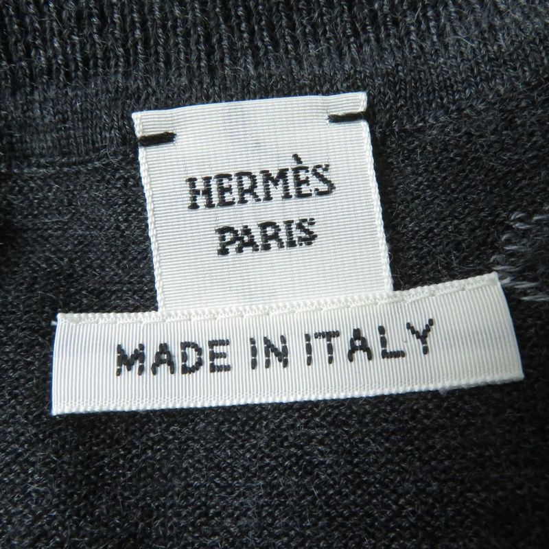 Hermes 21 Clic Clac Long-sleeved Knit Dress In Dotted Silk And Cashmere