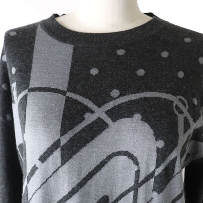 Hermes 21 Clic Clac Long-sleeved Knit Dress In Dotted Silk And Cashmere