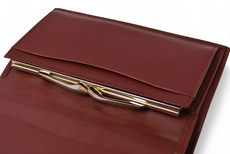 Cartier Folded Wallet Trifold Vintage Cartier Must De Cartier Bordeaux With