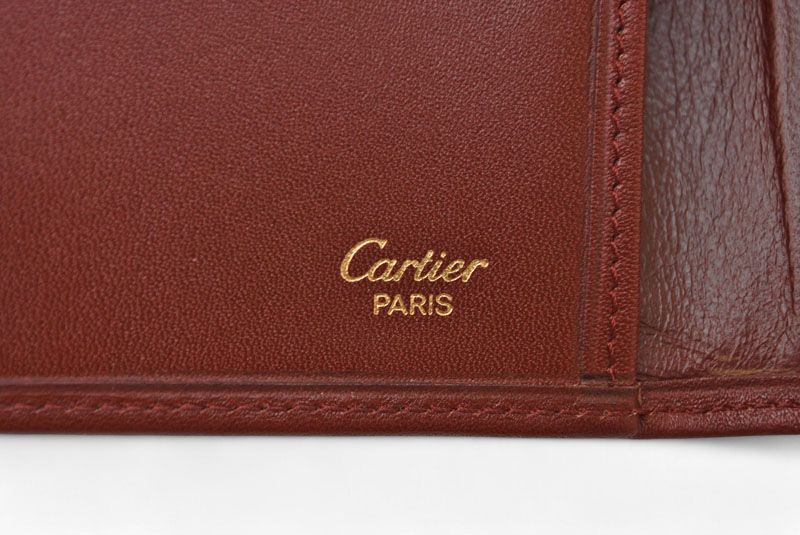 Cartier Folded Wallet Trifold Vintage Cartier Must De Cartier Bordeaux With