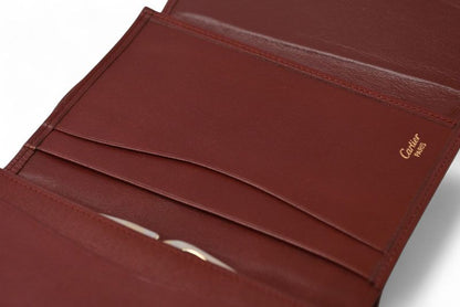 Cartier Folded Wallet Trifold Vintage Cartier Must De Cartier Bordeaux With