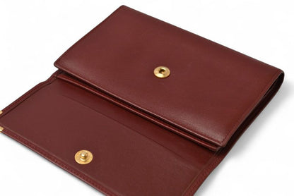 Cartier Folded Wallet Trifold Vintage Cartier Must De Cartier Bordeaux With