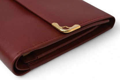 Cartier Folded Wallet Trifold Vintage Cartier Must De Cartier Bordeaux With