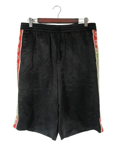 Gucci 625893 Zaep5 Half Pants Shorts Logo Size 50 Black QQQ