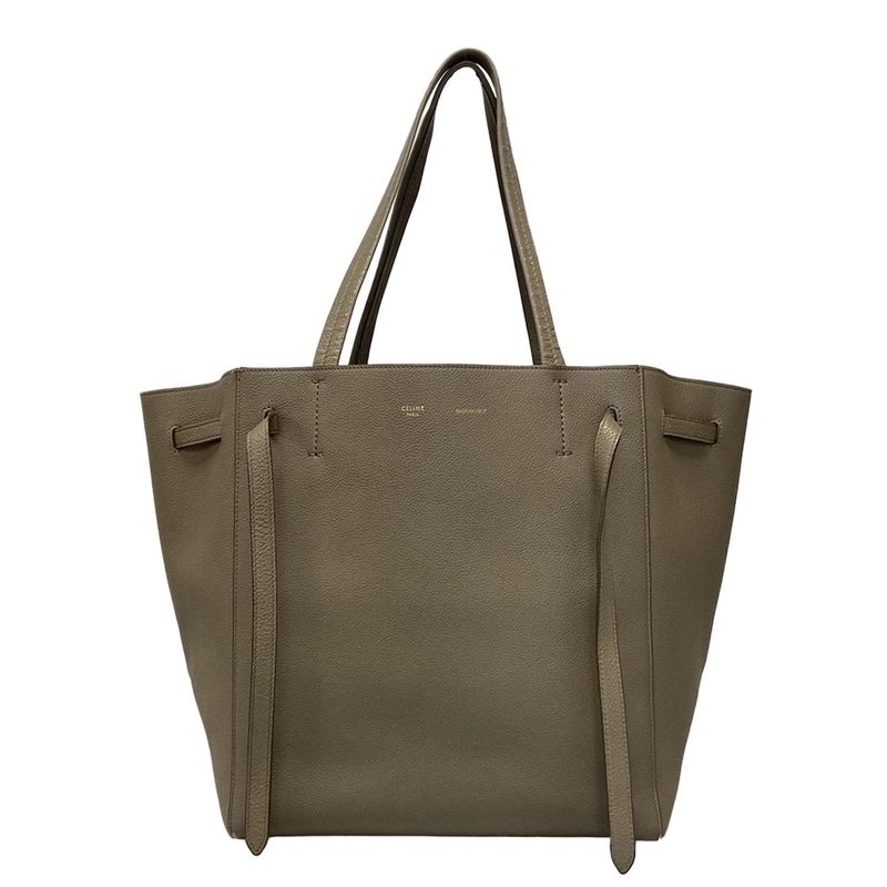Celine Tote Cabas Phantom Small With Belt Taupe (gray Beige) Leather