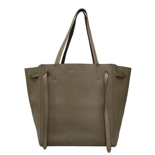 Celine Tote Cabas Phantom Small With Belt Taupe (gray Beige) Leather