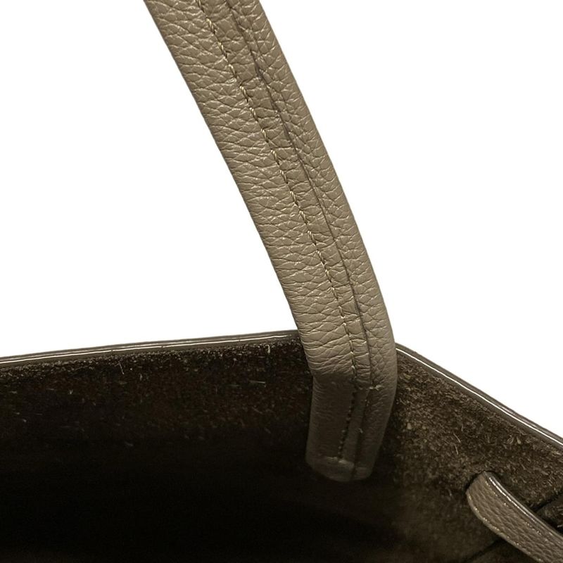 Celine Tote Cabas Phantom Small With Belt Taupe (gray Beige) Leather