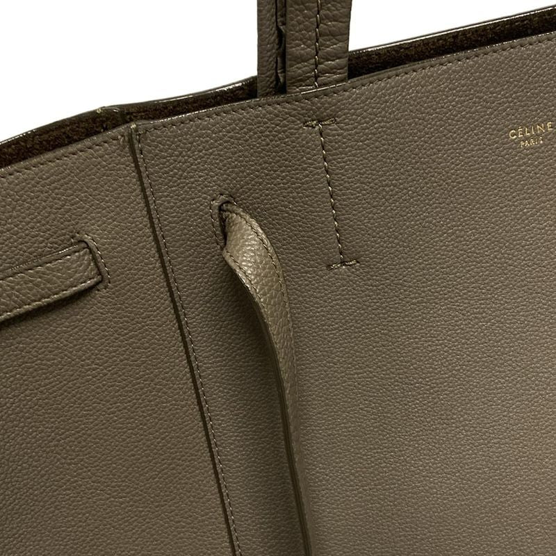 Celine Tote Cabas Phantom Small With Belt Taupe (gray Beige) Leather