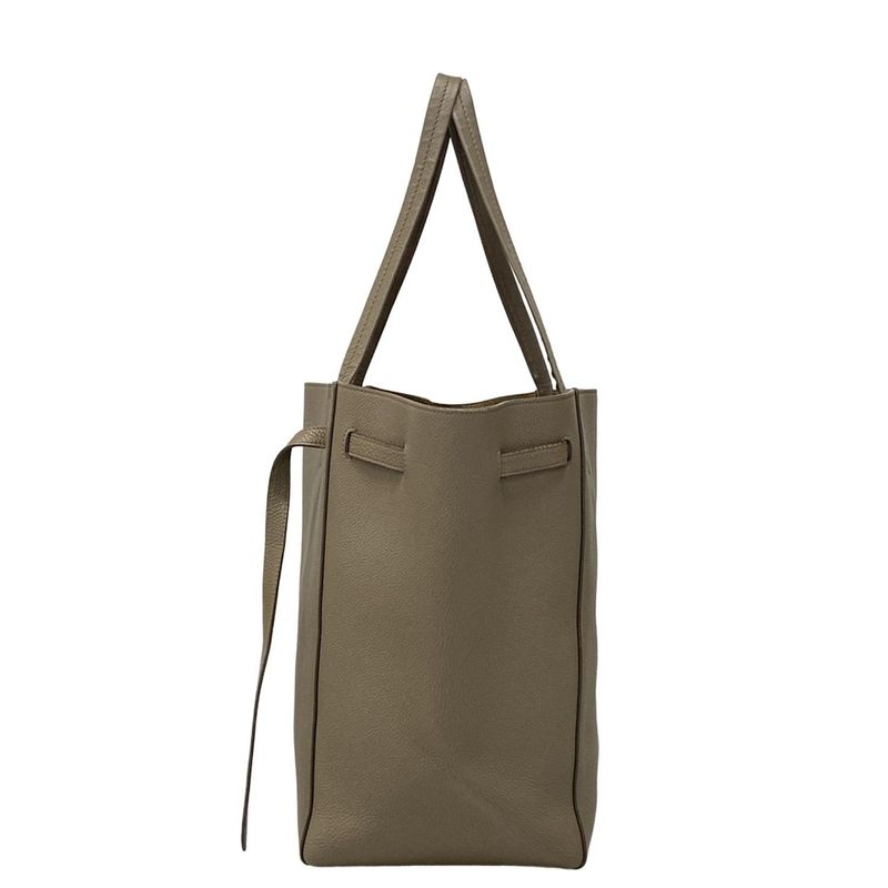 Celine Tote Cabas Phantom Small With Belt Taupe (gray Beige) Leather