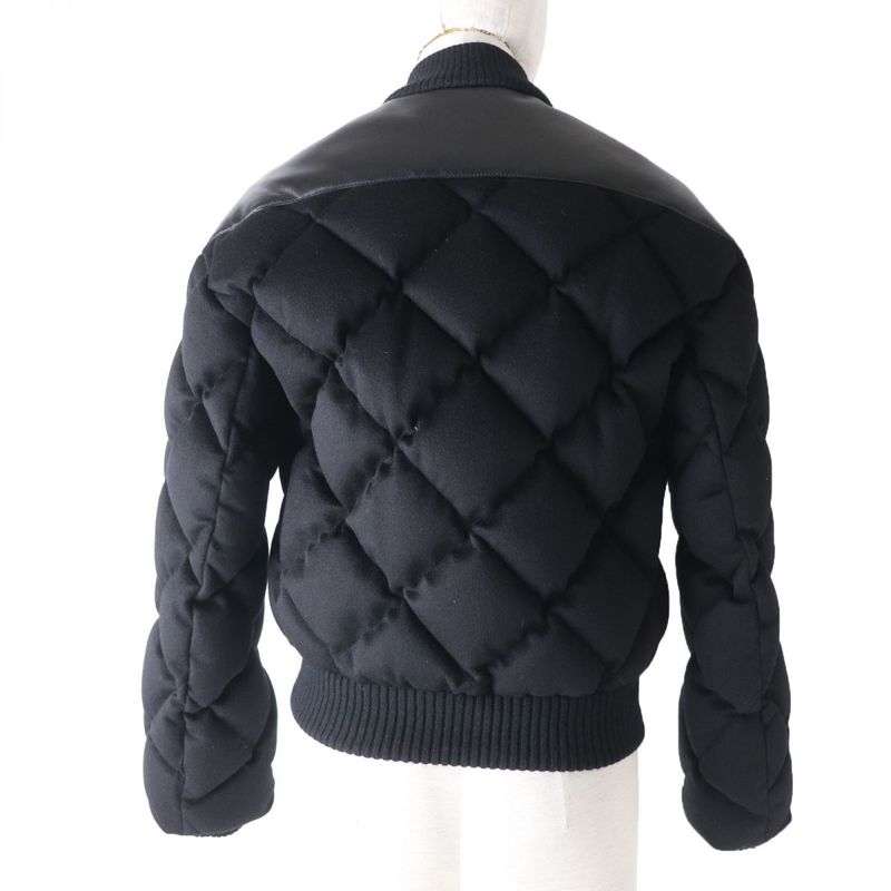 Hermes 21AW Leather With Logo Patch Switching 100% Cashmere Down Jacket