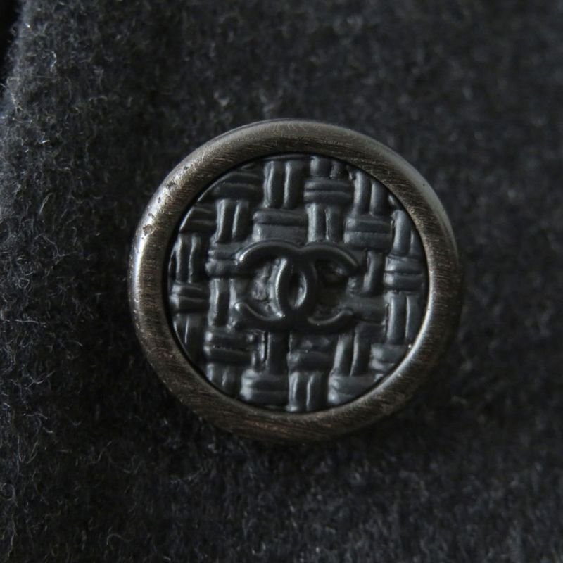 CHANEL 05A P26790 Cashmere Blend Wool Coat With Coco Mark Buttons
