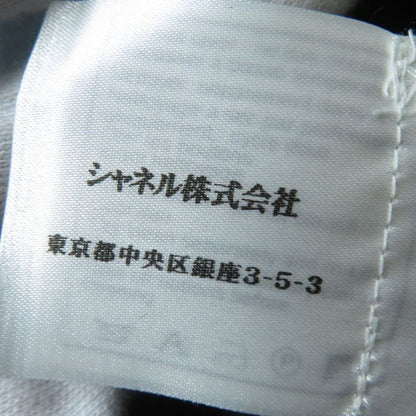 CHANEL 06A P29407 Logo Button With Stones Lined Silk Wool Coat Black 44