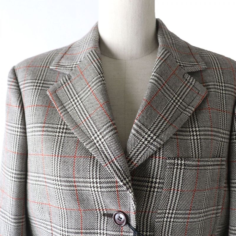 Gucci 2021 652006 Glen Check Pattern Single Jacket/wool Jacket Grayish