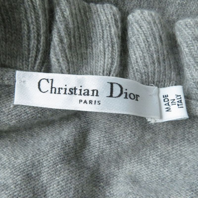 Christian DIOR Ruffled Design Waistband Wool And Cashmere Short Sleeve