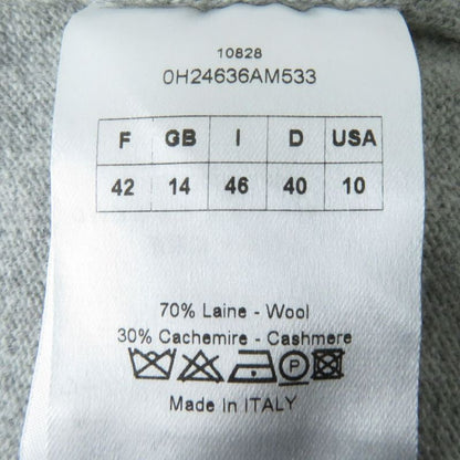 Christian DIOR Ruffled Design Waistband Wool And Cashmere Short Sleeve