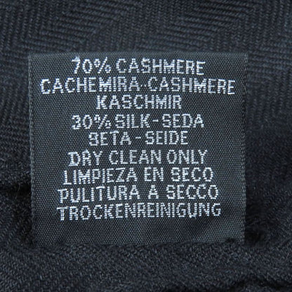 Hermes Big H Logo Cashmere Silk Large Scarf Shawl Black White Khaki Made In