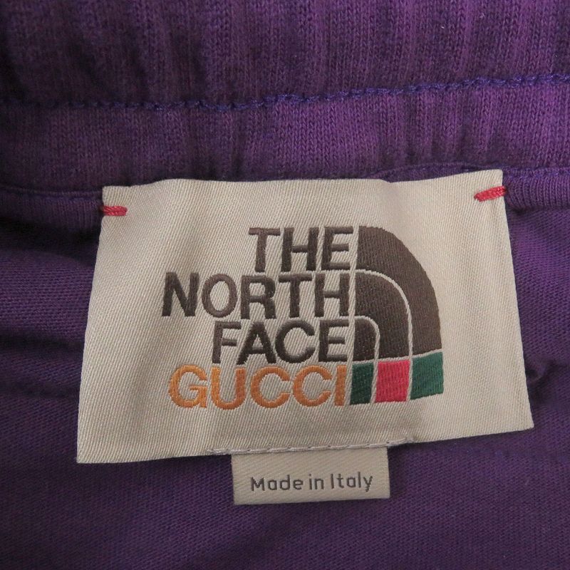 Gucci THE North FACE 21AW 671463 Cotton Logo Print Sweatpants Easy Pants Purple