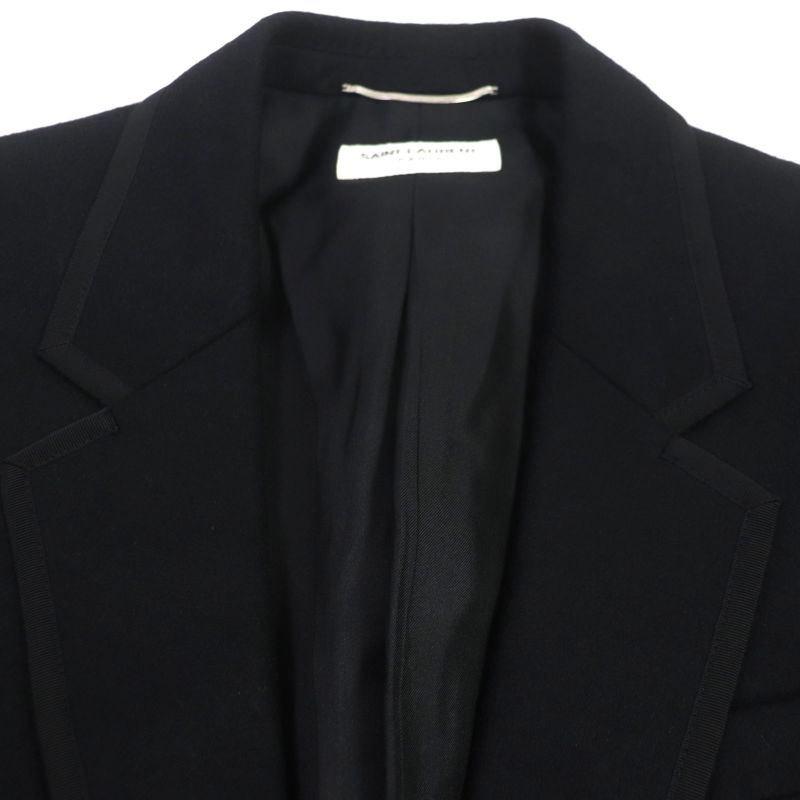 Saint Laurent Paris 2021 687349 Wool Lined 100% Silk Single Tailored Jacket