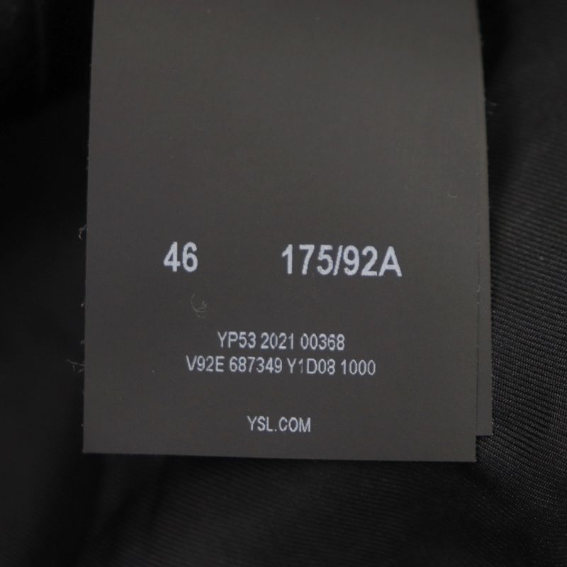 Saint Laurent Paris 2021 687349 Wool Lined 100% Silk Single Tailored Jacket