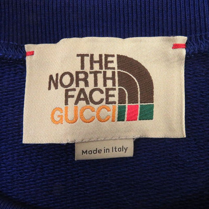 Gucci THE North FACE 21AW 671449 Cotton Bicolor Logo Print Sweatshirt Navy