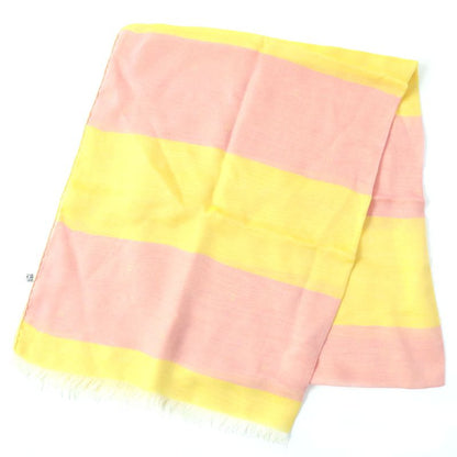 Hermes Silk Margiela Period H Logo Shawl Scarf Stole Bicolor Pink Yellow Made