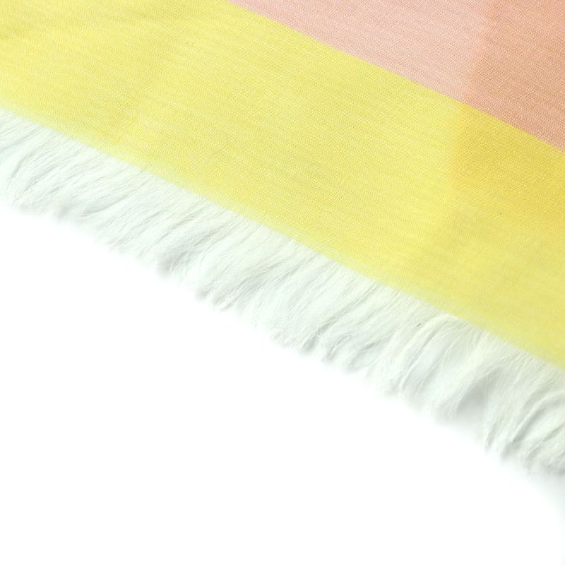 Hermes Silk Margiela Period H Logo Shawl Scarf Stole Bicolor Pink Yellow Made