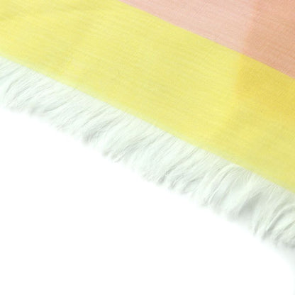 Hermes Silk Margiela Period H Logo Shawl Scarf Stole Bicolor Pink Yellow Made