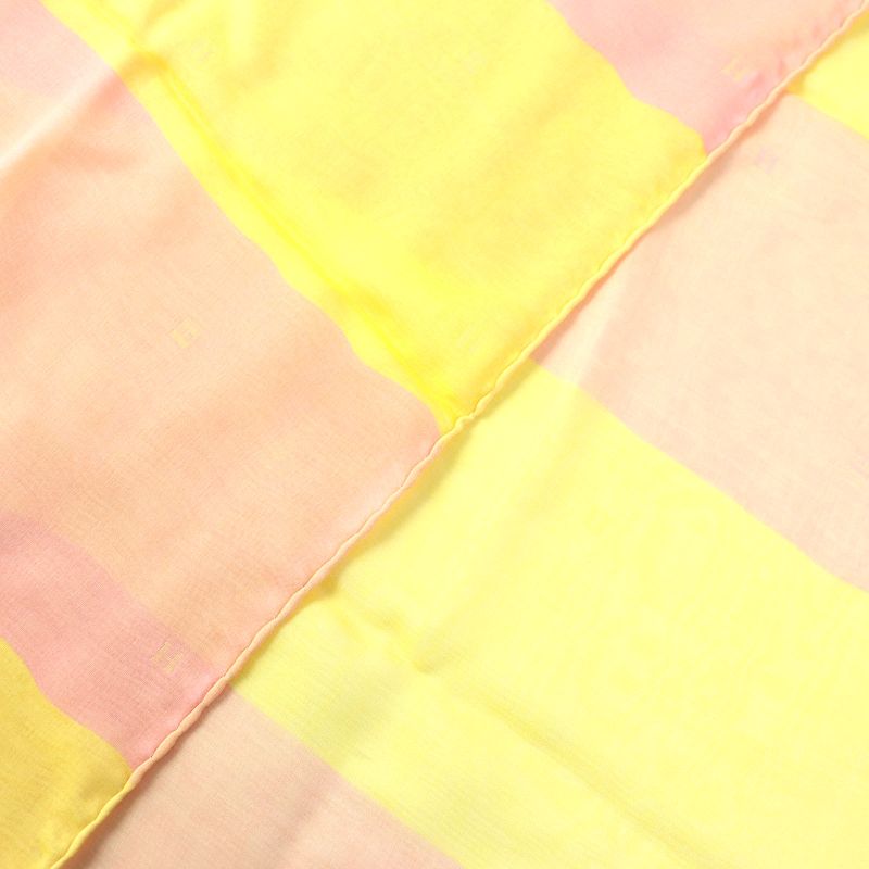 Hermes Silk Margiela Period H Logo Shawl Scarf Stole Bicolor Pink Yellow Made