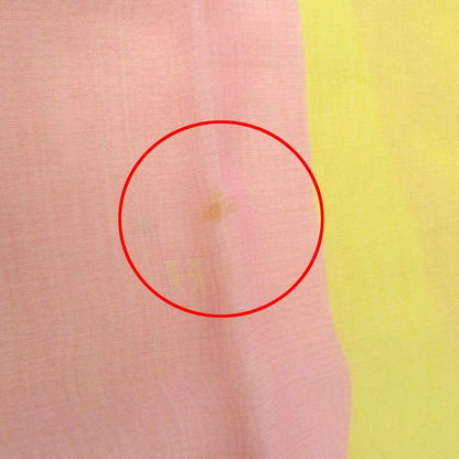 Hermes Silk Margiela Period H Logo Shawl Scarf Stole Bicolor Pink Yellow Made