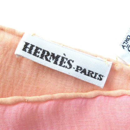 Hermes Silk Margiela Period H Logo Shawl Scarf Stole Bicolor Pink Yellow Made