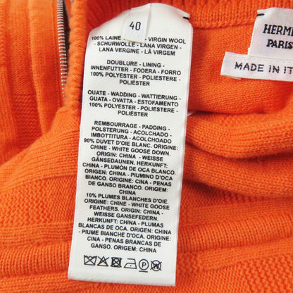 Hermes 2022 Reversible Zip-up Down Knit Blouson/hoodie H Pattern Down Jacket