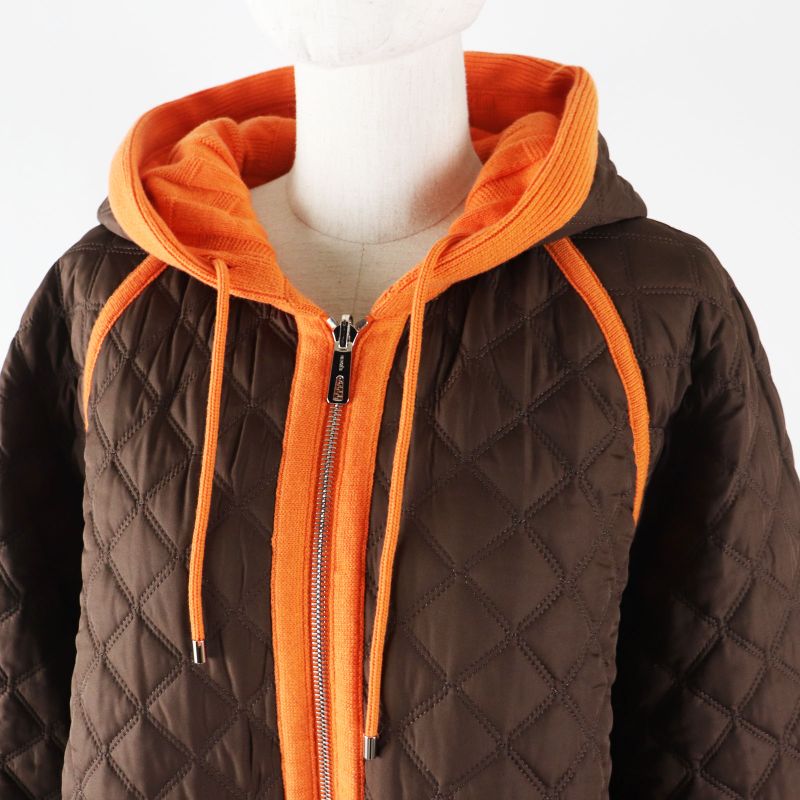 Hermes 2022 Reversible Zip-up Down Knit Blouson/hoodie H Pattern Down Jacket
