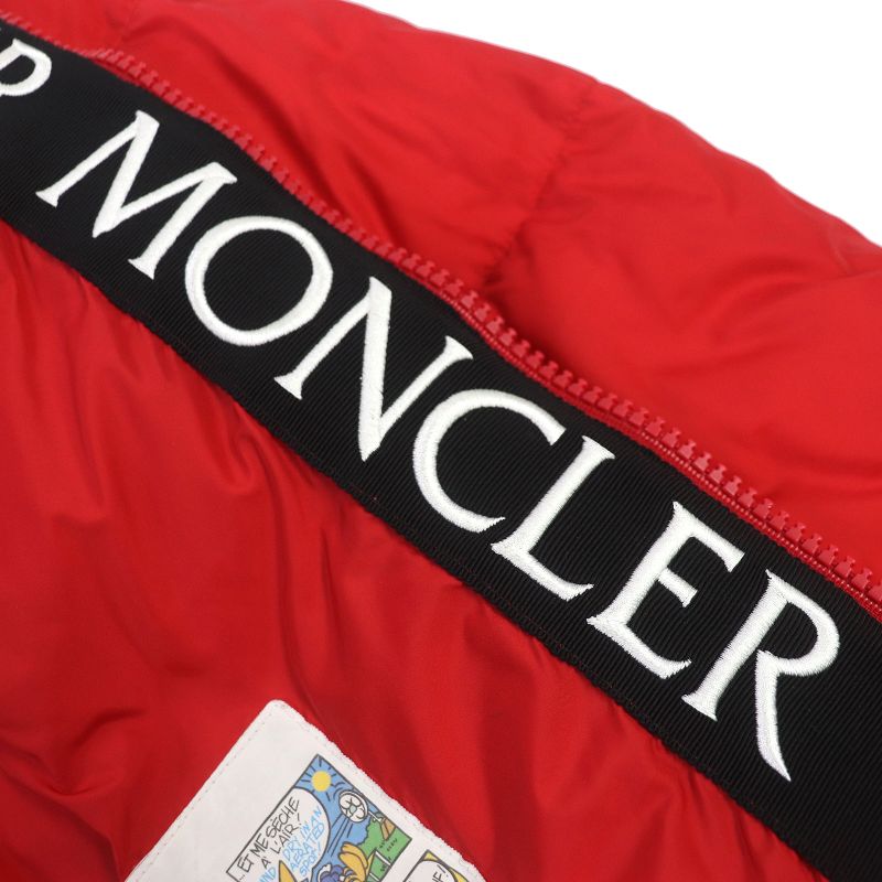 Moncler 18-19aw Montcla Logo Embroidery WZIP Hooded Down Jacket Red 2 Made In