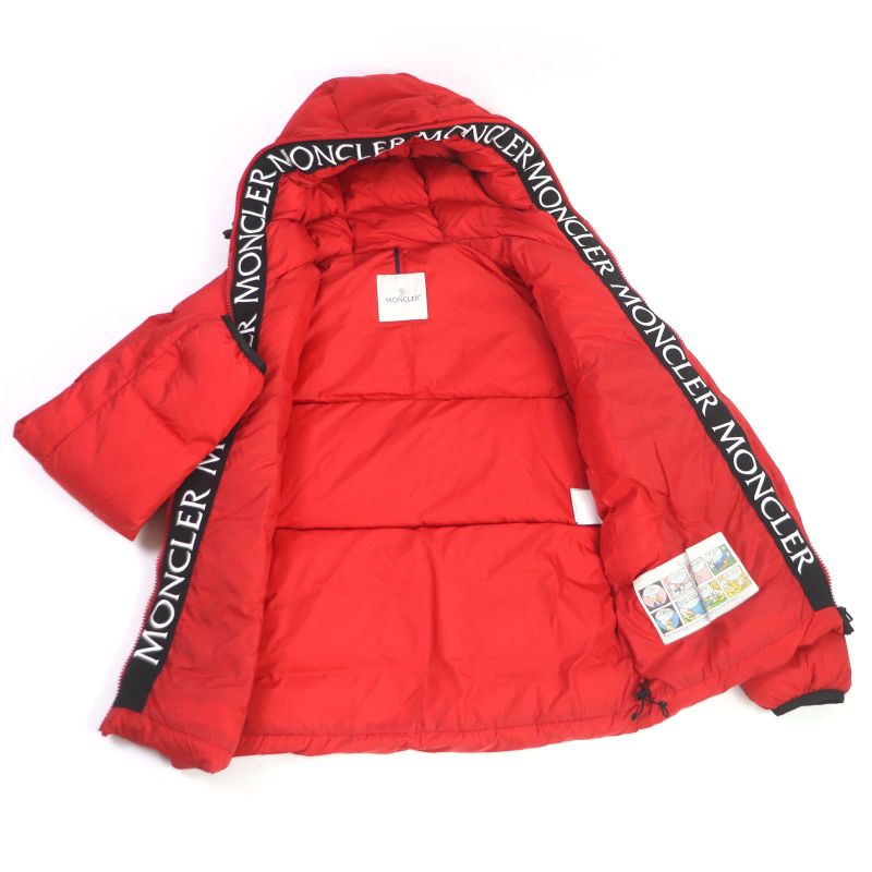 Moncler 18-19aw Montcla Logo Embroidery WZIP Hooded Down Jacket Red 2 Made In