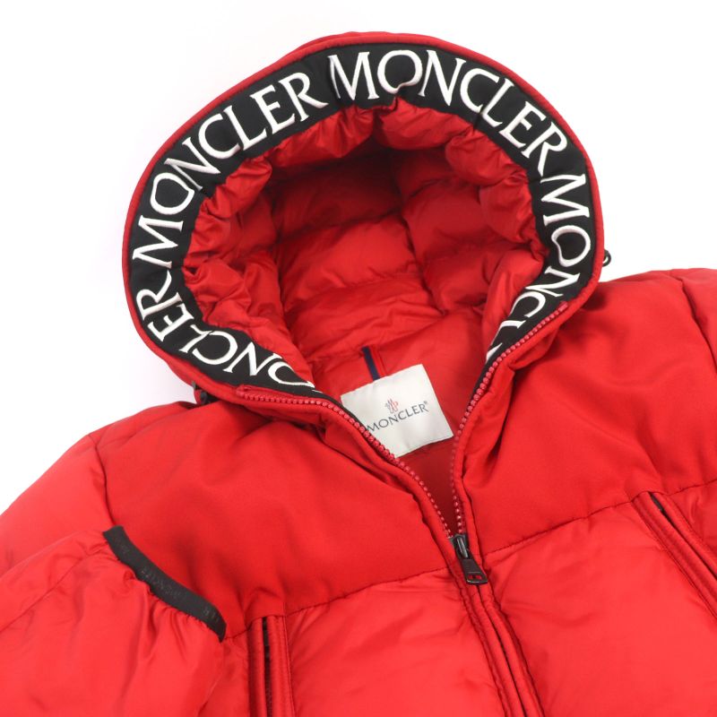 Moncler 18-19aw Montcla Logo Embroidery WZIP Hooded Down Jacket Red 2 Made In