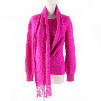 CHANEL P44135 Alpaca Blend Crew Neck Long Sleeves Design Knit With Coco Mark