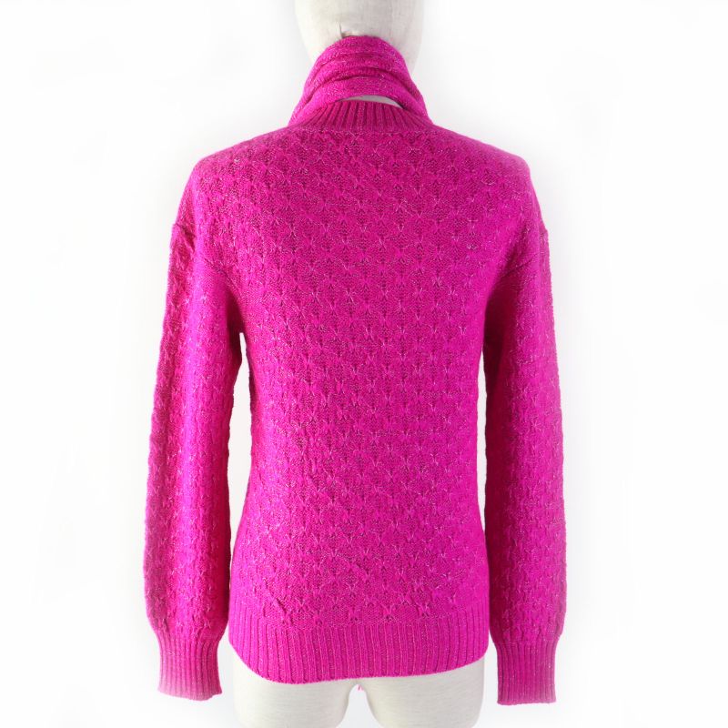 CHANEL P44135 Alpaca Blend Crew Neck Long Sleeves Design Knit With Coco Mark