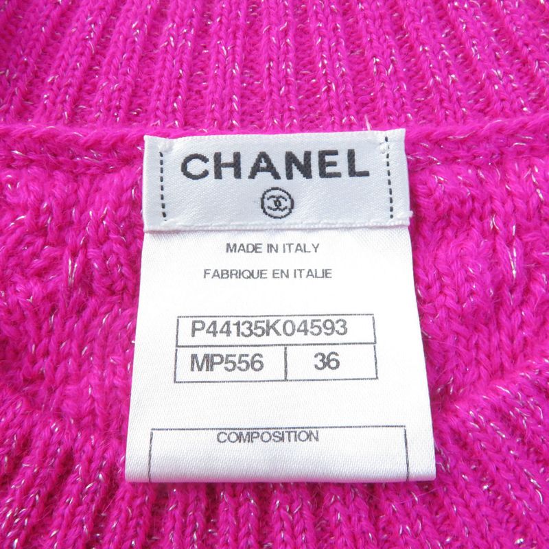CHANEL P44135 Alpaca Blend Crew Neck Long Sleeves Design Knit With Coco Mark