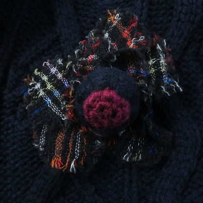 CHANEL P46489 100% Cashmere 4-pocket Cable Knit Cardigan With Camellia Brooch