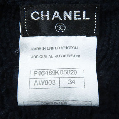 CHANEL P46489 100% Cashmere 4-pocket Cable Knit Cardigan With Camellia Brooch