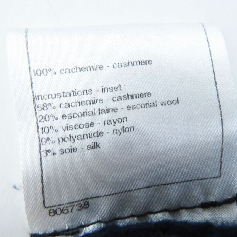 CHANEL P46489 100% Cashmere 4-pocket Cable Knit Cardigan With Camellia Brooch