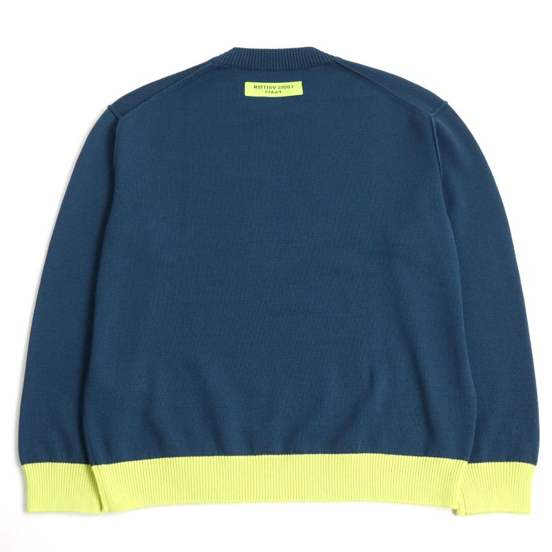 Louis Vuitton 22AW Hnn02w 100% Wool LV Logo Stitch High Gauge Crew Neck Bicolor