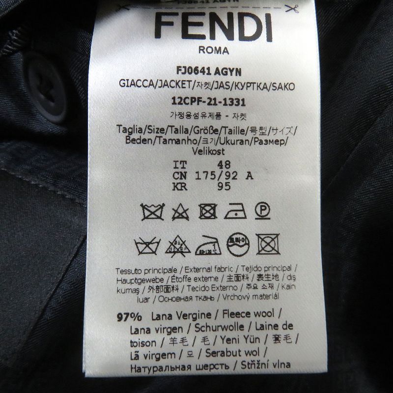 Fendi 2021 Fj0641 Double-breasted Gabardine Blazer Single Tailored Jacket
