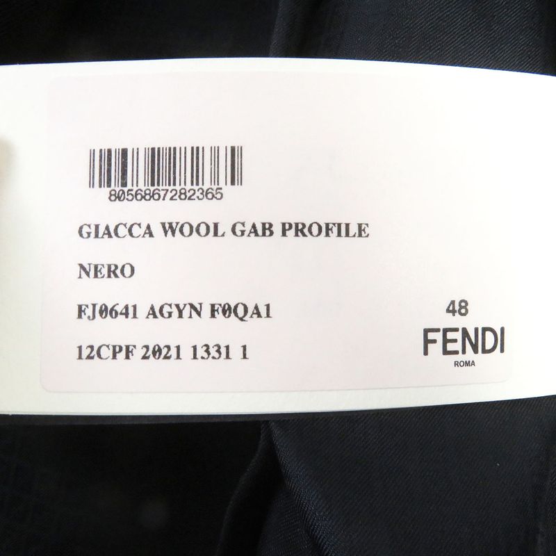 Fendi 2021 Fj0641 Double-breasted Gabardine Blazer Single Tailored Jacket