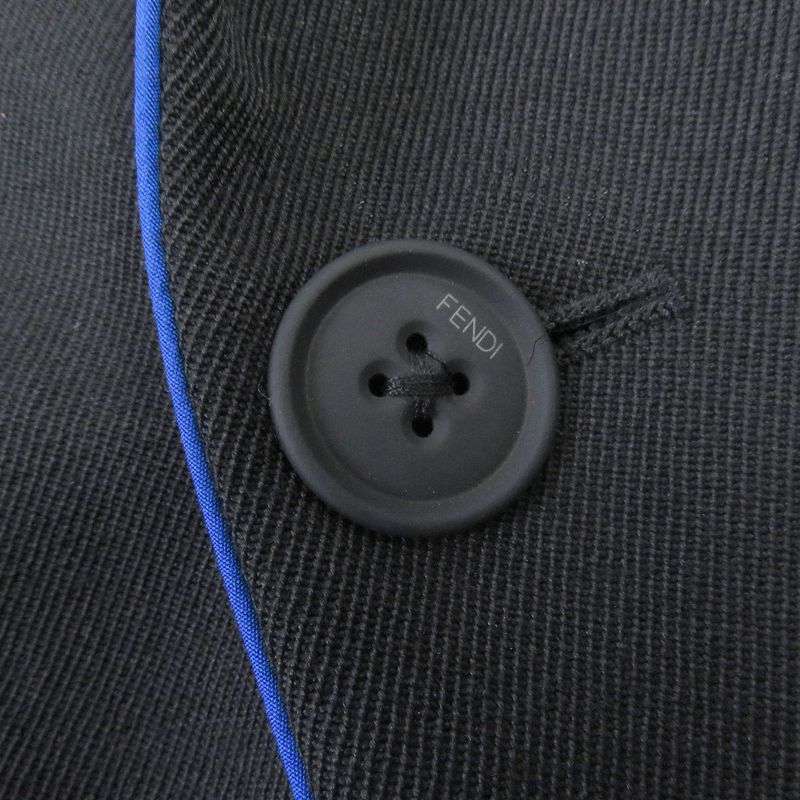 Fendi 2021 Fj0641 Double-breasted Gabardine Blazer Single Tailored Jacket