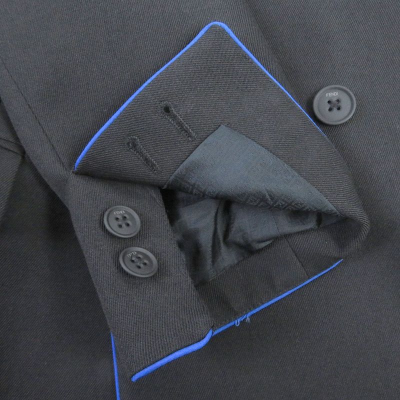 Fendi 2021 Fj0641 Double-breasted Gabardine Blazer Single Tailored Jacket