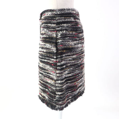 CHANEL P41820 P41816 100% Silk Lining Tweed Jacket + Skirt 2-piece Set With