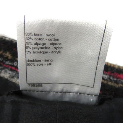 CHANEL P41820 P41816 100% Silk Lining Tweed Jacket + Skirt 2-piece Set With