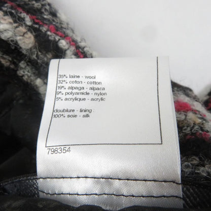 CHANEL P41820 P41816 100% Silk Lining Tweed Jacket + Skirt 2-piece Set With