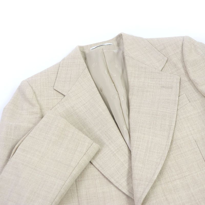 Gucci 623122 Wool Woven Pattern Wide Lapel Gold Button Single Bleather Tailored